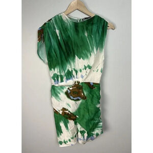 Zara Asymmetrical Printed Mini Dress Multicolor Size Small Lined Women’s